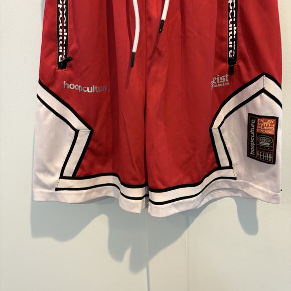 Hoop Culture Basketball Shorts Men Small Red Mesh 7” Inseam - Picture 8 of 16